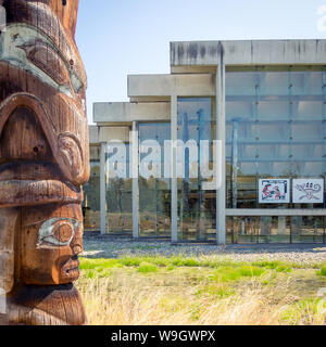 Exterior of the University of British Columbia Museum of Anthropology building  (UBC Museum of Anthropology) in Vancouver, British Columbia, Canada. Stock Photo