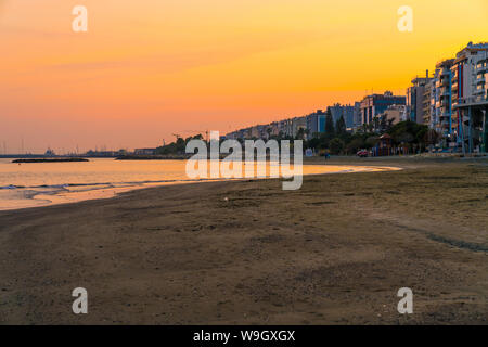 A Generic View of Limassol Seaside, Next to Kanika Pier, Enaerios Area, Molos Park (Promenade), GSO Sports Park. Stock Photo