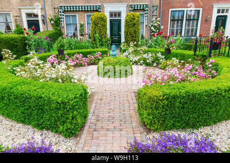 Veere, Netherlands - June 09, 2019: frontyard in Veere. Veere is famous for its picturesque old town and a popular destination for day tripper Stock Photo