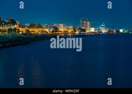 A Generic View of Limassol Seaside, Next to Kanika Pier, Enaerios Area, Molos Park (Promenade), GSO Sports Park. Stock Photo