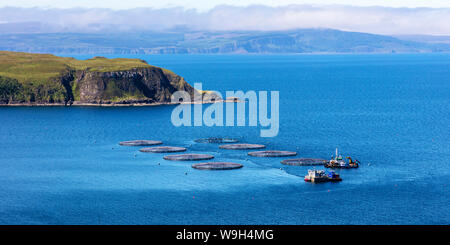 Fishfarm in Uig, Isle of Skye, Scotland, United Kingdom Stock Photo