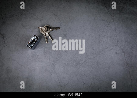 Padlock on gray concrete background. Privacy and Internet security concept Stock Photo