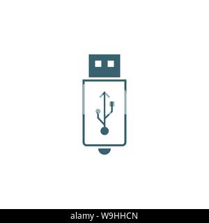 USB related vector glyph icon. Stock Vector