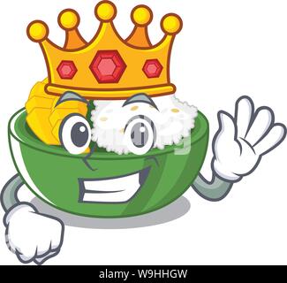 King mango sticky rice with a mascot Stock Vector