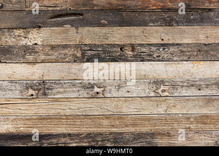 Wodden pattern of classic wood plank wall texture background. Retro decoration material for classical building Stock Photo