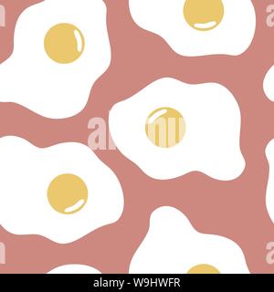 Vector seamless pattern of scrambled eggs on sky blue background Stock Vector