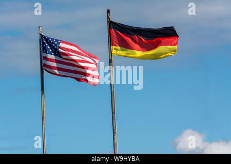 American and German flags Stock Photo