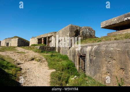 Camaret-sur-mer, German World War II bunkers at the Pointe de Pen-Hir, Finistere department, Bretagne, France Stock Photo