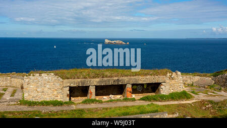 Camaret-sur-mer, German World War II bunkers at the Pointe de Pen-Hir, Finistere department, Bretagne, France Stock Photo