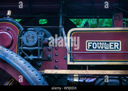 Parts of a steam engine in close-up showing the intricate details of the engineering Stock Photo