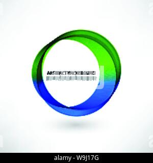 Abstract blue, green swirl circle bright background Stock Vector