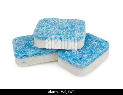 Dishwasher tablets isolated on a white background Stock Photo