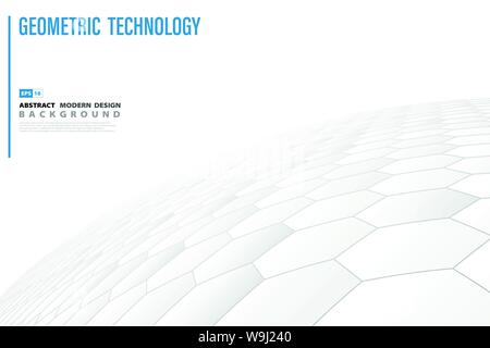 Abstract hexagon pattern technology white design background. Use for ad, poster, artwork, template design. illustration vector eps10 Stock Vector