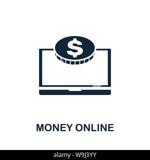 Money Online vector icon symbol. Creative sign from seo and development icons collection. Filled flat Money Online icon for computer and mobile Stock Vector