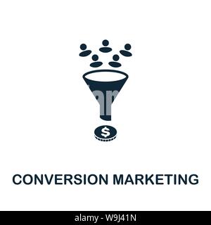 Conversion Marketing vector icon symbol. Creative sign from seo and development icons collection. Filled flat Conversion Marketing icon for computer Stock Vector