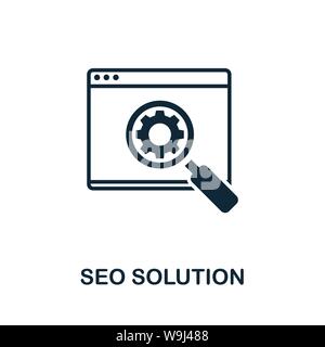 Seo Solution vector icon symbol. Creative sign from seo and development icons collection. Filled flat Seo Solution icon for computer and mobile Stock Vector
