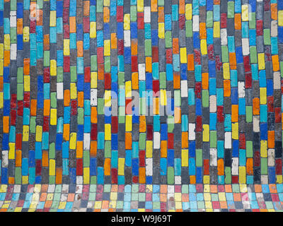 Multi-colored brick wall, many colored background, background texture, Colorful brick wall pattern, creative background texture Stock Photo