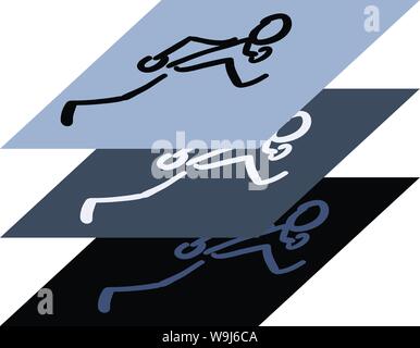 Animation frames stacked in a graphic iconic representation Stock Vector
