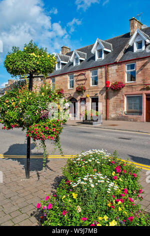 ALNESS ROSS AND CROMARTY SCOTLAND VILLAGE TOWN IN BLOOM GLORIOUS DISPLAYS OF COLOURFUL FLOWERS Stock Photo