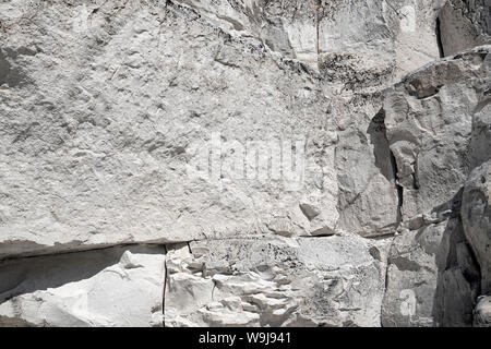 Limestone quarry. Open-cast mining. Chalk surface. Stock Photo