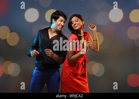 Young couple dancing at a nightclub Stock Photo