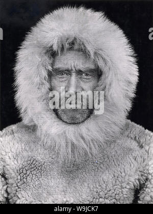 ROBERT PEARY (1856-1920) American Arctic explorer photographed by himself at Cape Sheridan in 1909 Stock Photo