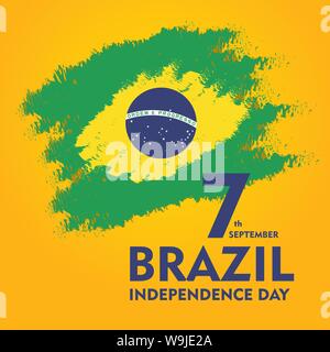 Brazil independence day celebration greeting card illustration. Stock Vector