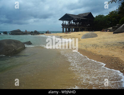 Sai Nuan Beach and the Banana rock bar, koh Tao, Thailand Stock Photo