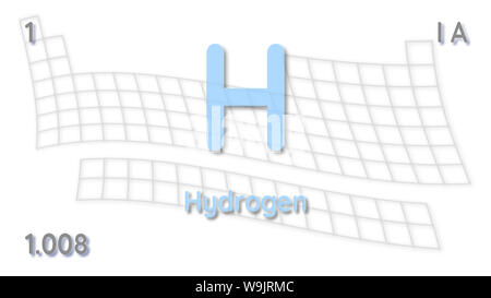 Hydrogen chemical element  atomic data and symbol - table of elements Stock Photo