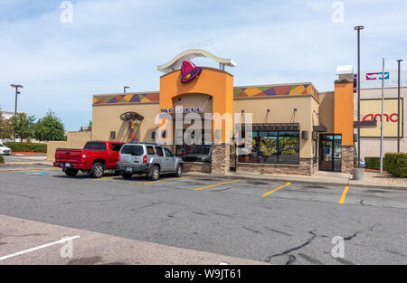 Taco Bell fast food restaurant exterior in Dartmouth, Massachusetts USA Stock Photo