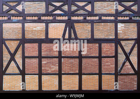 Old half-timbered with bricks Stock Photo