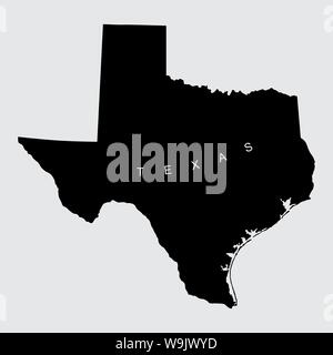 Texas silhouette map Stock Vector