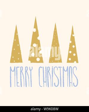 Merry Christmas card with pine trees Stock Vector