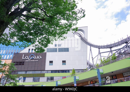 Tokyo, Japan, 07/10/2019 , Rollercoaster in La Qua, amusement park. Situated near Tokyo Dome in Suidobashi. Stock Photo