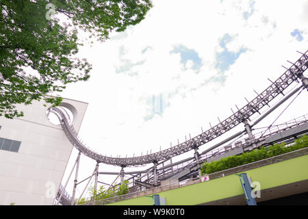Tokyo, Japan, 07/10/2019 , Rollercoaster in La Qua, amusement park. Situated near Tokyo Dome in Suidobashi. Stock Photo