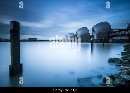 Thames Barrier on the River Thames, London, England, United Kingdom, Europe Stock Photo