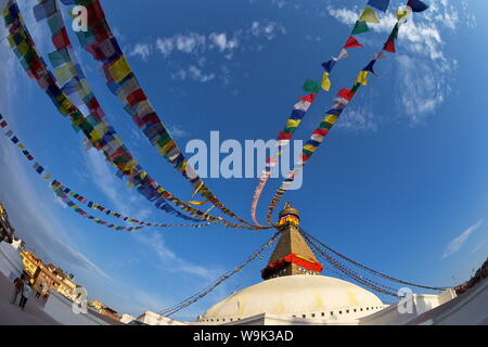 Boudhanath Stupa, UNESCO World Heritage Site, Kathmandu, Nepal, Asia Stock Photo