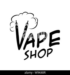 Vector logo on the subject of vaping, electronic cigarette Stock Vector