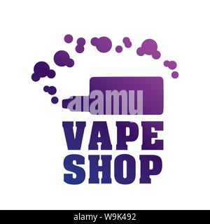 Vector logo on the subject of vaping, electronic cigarette Stock Vector