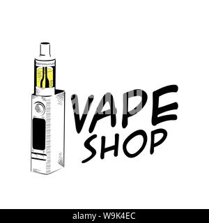 Vector logo on the subject of vaping, electronic cigarette Stock Vector