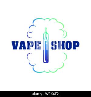 Vector logo on the subject of vaping, electronic cigarette Stock Vector
