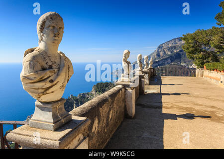 Stunning Terrace of Infinity, Gardens of Villa Cimbrone, Ravello, Amalfi Coast, UNESCO World Heritage Site, Campania, Italy, Europe Stock Photo