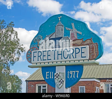 Freethorpe  Villager Sign Norfolk Stock Photo