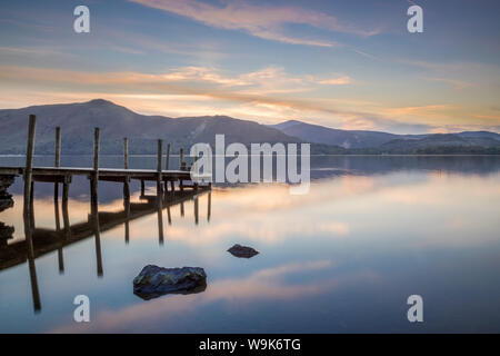 Watendlath Jetty, Derwent Water, Borrowdale, Lake District National Park, Cumbria, England, United Kingdom, Europe Stock Photo