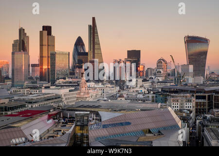 City of London skyline from St. Pauls Cathedral, London, England, United Kingdom, Europe