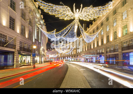 Christmas Lights on Regent Street, Westminster, London, England, United Kingdom, Europe Stock Photo