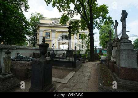 famous Cemetery and Tombs of the Alexander Nevsky Monastery, Saint Petersburg, Russia Stock Photo