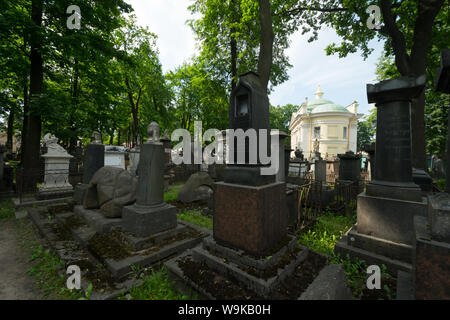 famous Cemetery and Tombs of the Alexander Nevsky Monastery, Saint Petersburg, Russia Stock Photo