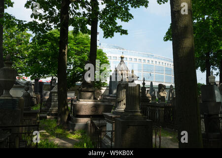 famous Cemetery and Tombs of the Alexander Nevsky Monastery, Saint Petersburg, Russia Stock Photo