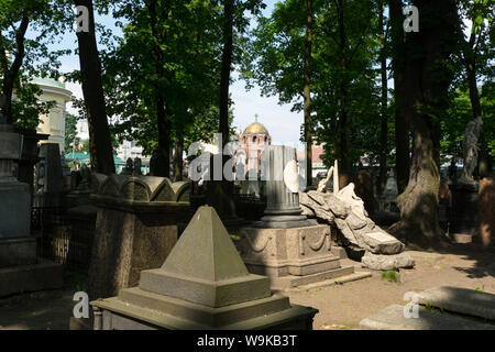 famous Cemetery and Tombs of the Alexander Nevsky Monastery, Saint Petersburg, Russia Stock Photo